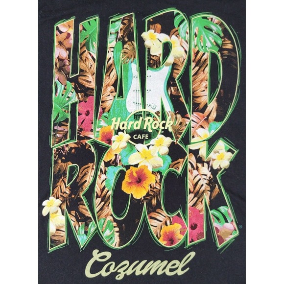 Hard Rock Cafe Cozumel Jungle Guitar Graphic T-Shirt Size L Black - Picture 4 of 5